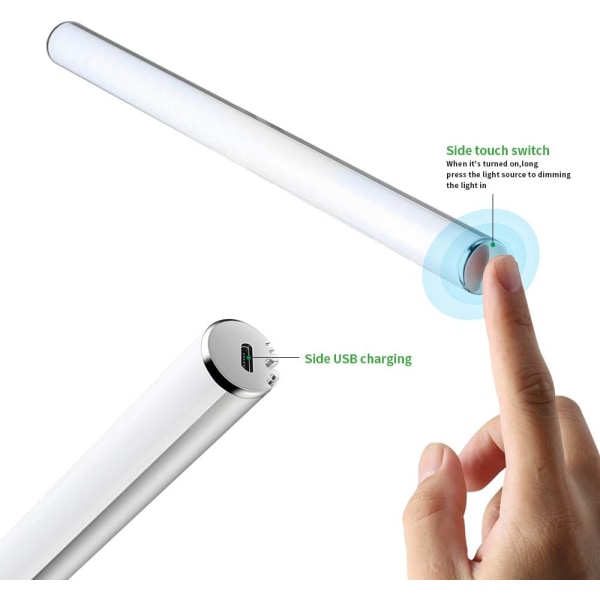 Bärbar LED-spegellampa kosmetisk belysning touch control uppladdningsbar sladdlös sminklampa för spegel