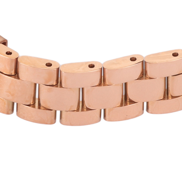 Smartwatch-armband i rostfritt stål, robust, justerbart, skyddande ersättningsarmband för Mi 7 NFC, roséguld