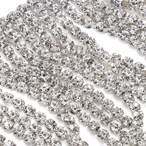 D-formad tofspänne kedja midja kristall diamant tyg dekoration DIY-tillbehör för damer flickor