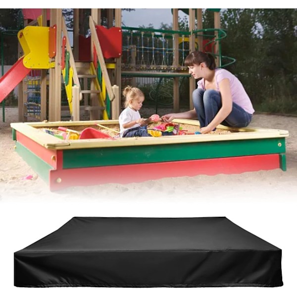 Sandlådeöverdrag med dragsko, sandlåde presenning, 420D Oxford, 120x120cm, Vattentät och dammtät skyddspresenning för sandlåda, simbassäng,