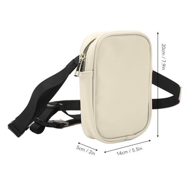 Lårsele Benväska Fanny Pack Stor Kapacitet Kvinnor PU Läder Benväska Utomhus Plånbok Beige