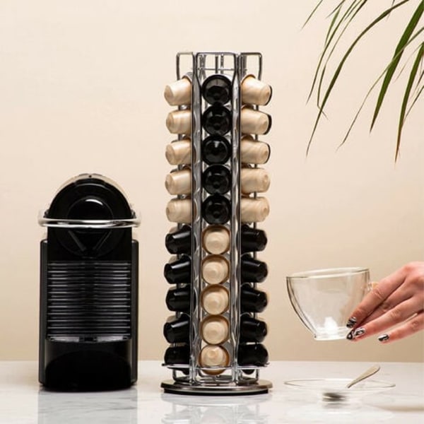 Kapselhållare för Nespresso (60 kapslar) - Kapselhållare - Silver