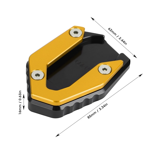 Parkeringskickstöd Förlängningsplatta Halksäker Sidostöd Stöd Passar Yamaha MT 09/FZ 09/FJ 09 (Guld)