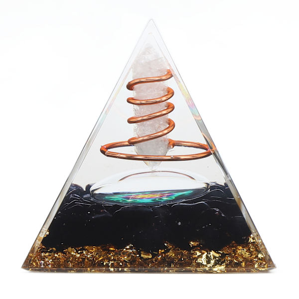 Läkande kristallpelare pyramid 6CM epoxi positiv energigenerator meditations pyramid för stressavlastning locka till sig rikedom lycklig heminredning