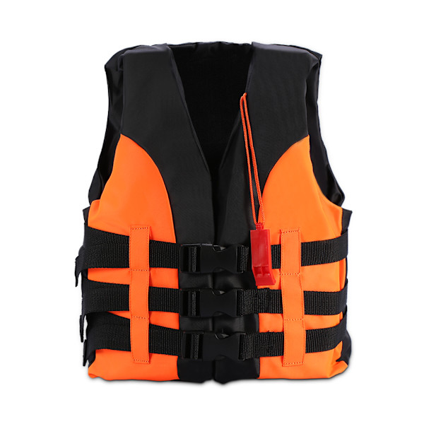 Flytväst Simning Båtning Drivande Hjälpväst Med Visselpipa För Barn (Orange, 2-4 år gammal)