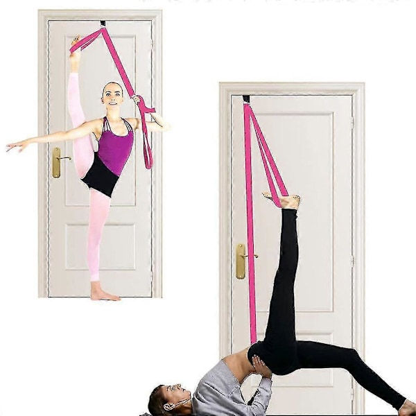Justerbar Bensträckare, Dörr Flexibilitet Stretching Benrem, Perfekt för Balett Cheer Dans Gymnastik eller Alla Sporter Bensträckare Dörr - Rosröd
