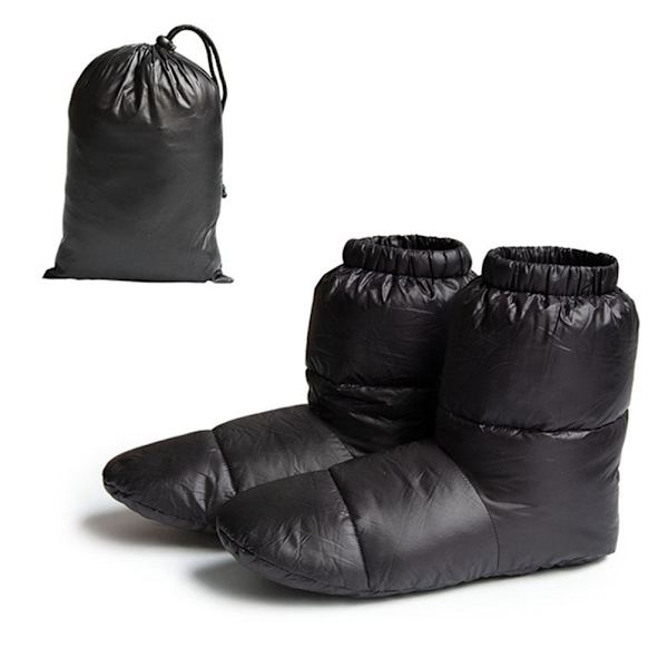 Vinter Dun High Top Strumpor Vattentäta Anka Dun Booties Dragsko Stängning Dun Fyllda Fotskydd Stövlar för Inomhus eller Utomhus