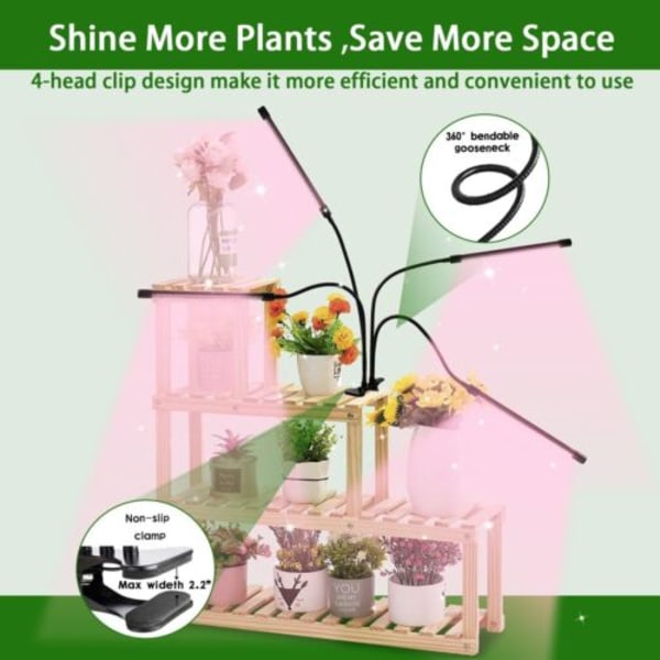 LED växtlampa inomhusväxter fullspektrum växtpanel växtljus blomma