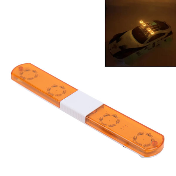 RC Polis Ljus Ultra Ljus Stark Simulering Modell Bil LED Polis Blixtljus 145x22x12mm För 1:8 1:10 RC Modell Bil Gul