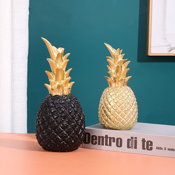 Dekorativ ananas guld, hartsananas modell prydnad, modern hantverksdekoration, vardagsrum, vinskåp, sovrum, rumsdekorationer, kontor