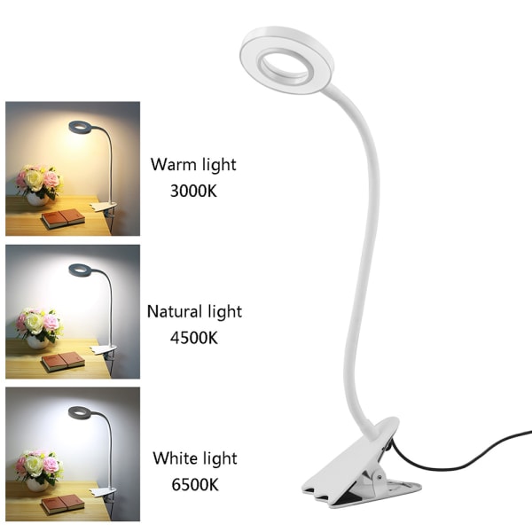 USB Läslampa Dimbar Med Switch 48 Led Clamp Lamp Bed