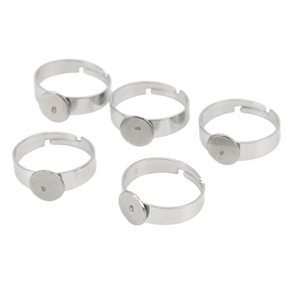 20 st tomma ringar 8 mm justerbar rostfritt stål DIY platt ringbas för DIY-ringar DIY-smycken