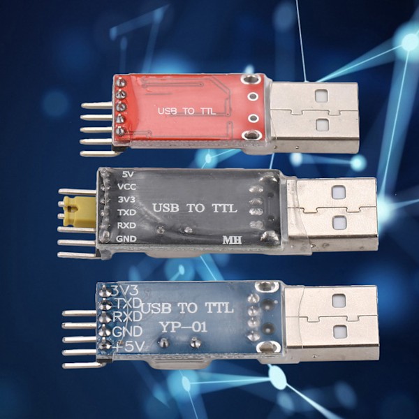 PL2303-modul USB till TTL-adapter med 4-stifts bygeltrådslinjesats