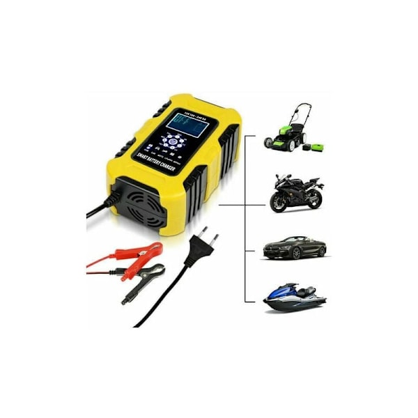 Avancerad 15-Amp Batteriladdare, 12V/24V, Ultra-Hög Effektladdning För Bilar, Lastbilar, &amp; Mer, Svart