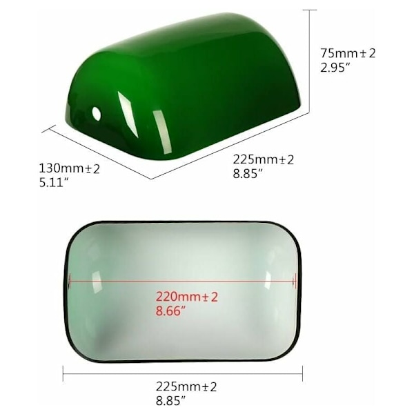 Slät Grön Glasskärm För Ersättning, Klassisk Design Bordslampskärm Skapar En Vacker Ljuseffekt, Kvalitetskonstruktion Säkerställer