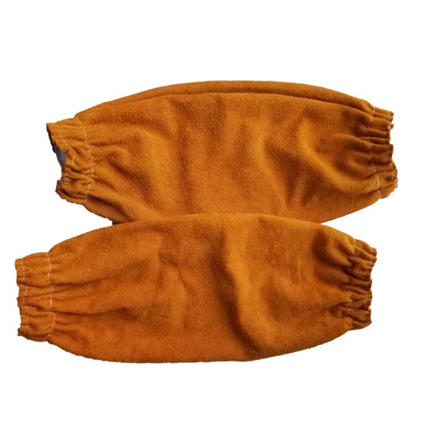 Lädersvetsärmar för män kvinnor Värme- och flambeständiga med elastisk manschett 19" långarmsskydd för svetsare