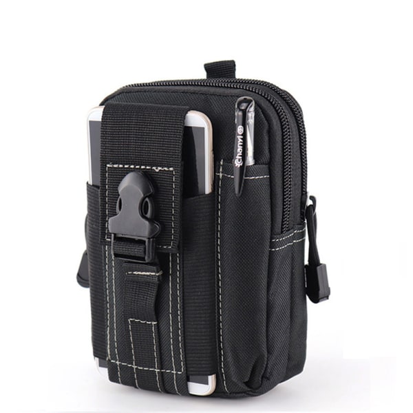 Survival case för alla mobiltelefoner - Paket med 2 bältesväskor gjorda av nylon, mobiltelefonväska med karbinhake, mobilbältesväska, utomhusmobilväska,