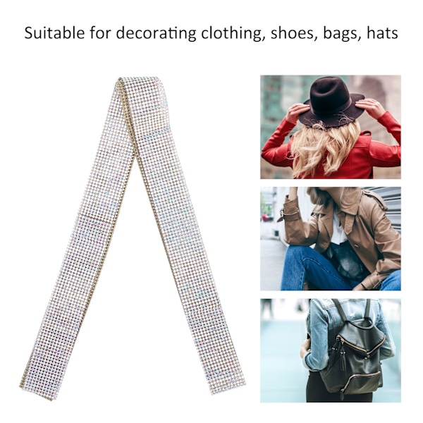 Kristalldiamantbälteslist Varm smältlim DIY Dekoration Klädtillbehör 0,5 Yard 12 RadChampagneAB Färg