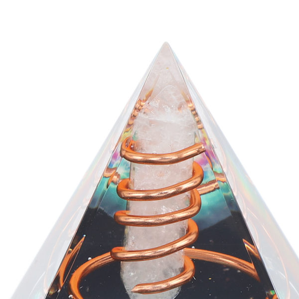 Läkande kristallpelare pyramid 6CM epoxi positiv energigenerator meditations pyramid för stressavlastning locka till sig rikedom lycklig heminredning