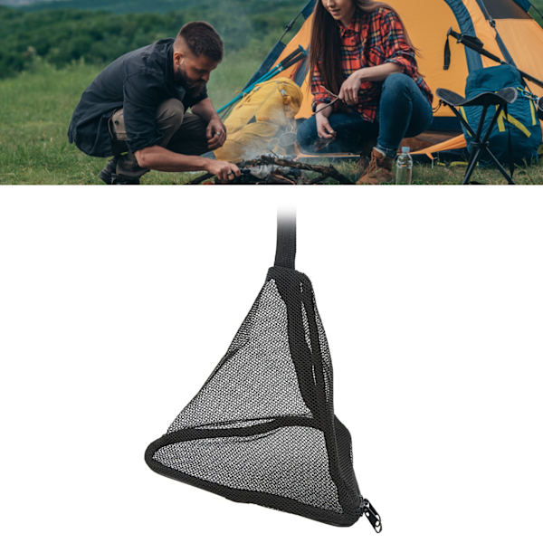 Camping Torkställ Utomhus Hängande Triangulär Förvaringsnät Mesh Organizer för Bestick Mat Grönsaker S 5.9in
