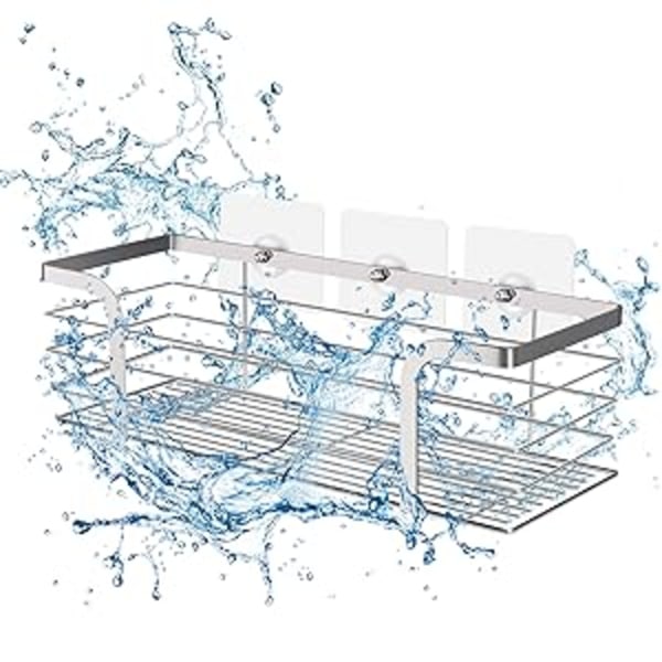 Duschhylla, Duschkorg, Badrumstillbehör, Badrumsförvaring, Hörnhylla, SUS 304 Rostfritt Stål, Set om 2