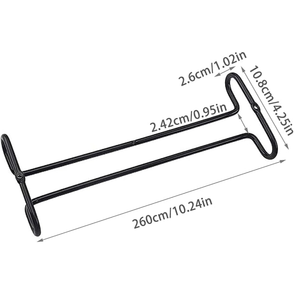 Set med 2 vinglas hållare, Mmgoqqt, Metall, Med skruvar, Svart