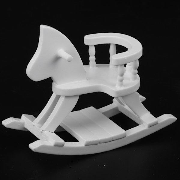 1:12 Trädocka Gunghäst Miniatyr Stol Möbler Modell Dekoration Tillbehör