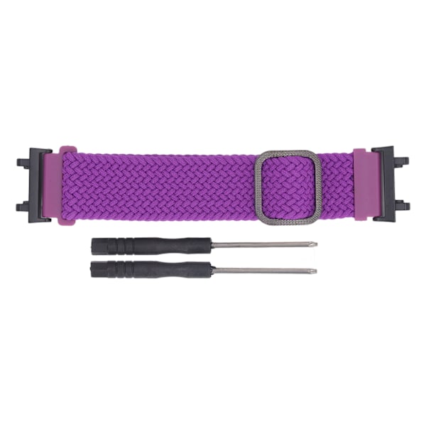 Nylonvävd Klockarmband DIY Installation Vävt Klockarmband Mjukt Hudvänligt Tvättbart Justerbart Klockarmband för Amazfit Active Edge A2212 Violett