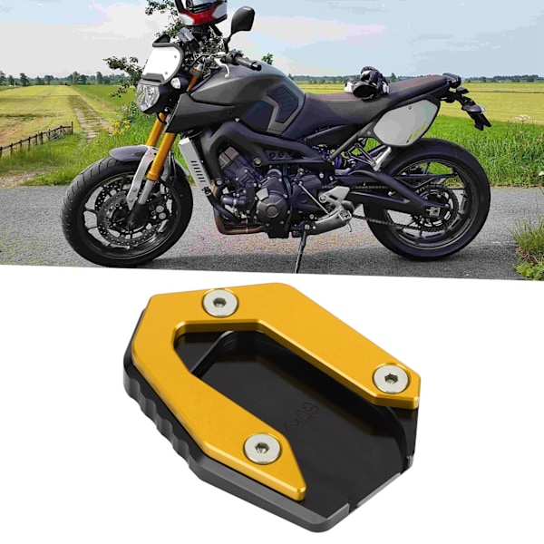 Parkeringskickstöd Förlängningsplatta Halksäker Sidostöd Stöd Passar Yamaha MT 09/FZ 09/FJ 09 (Guld)