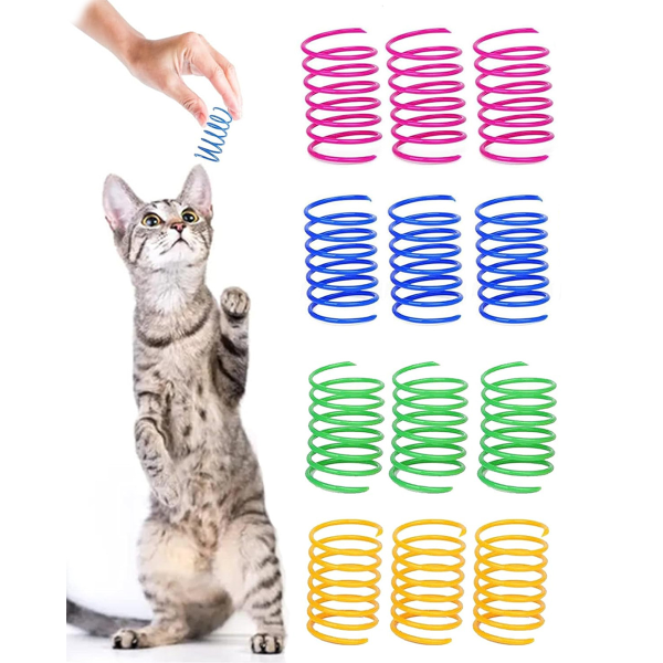 Katt Spiralfjäder, Kreativ Leksak för att Döda Tid och Hålla i Form Interaktiv Hållbar Tung Plast Färgglad Leksak för att Svinga