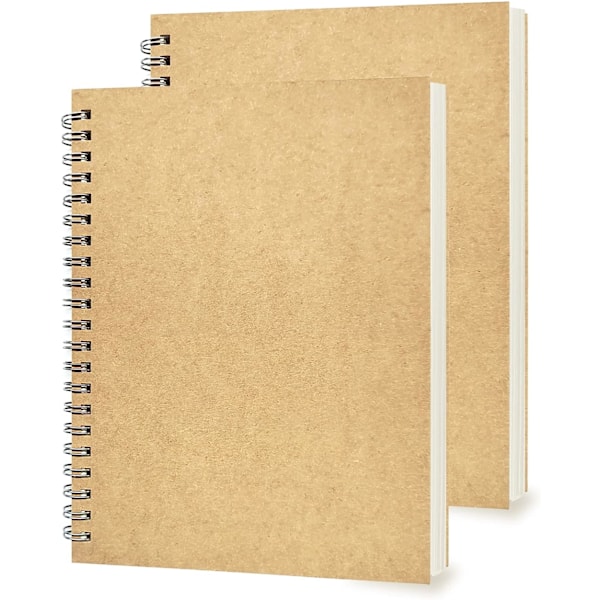 2-pack College Ruled Notebook, Mjukt gult omslag Spiral Notebook, Memo Notepad Skissbok, Studenter Kontor Affärsdagbok Spiralbok Journal, 100