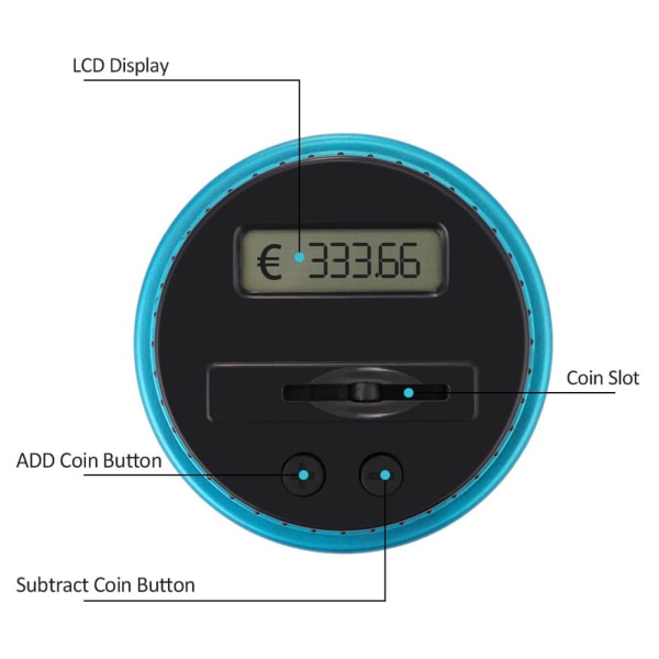 Digital pengalåda med Counter Coin Counting Pengar Burk, LCD