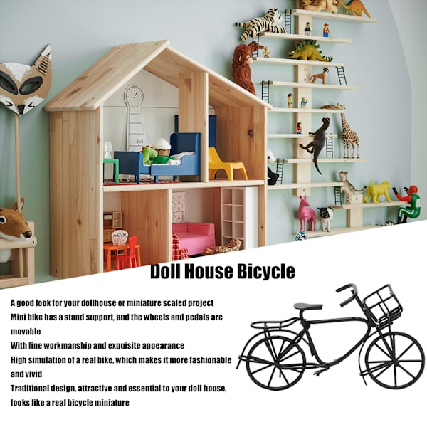 Dockhus Metallcykel Fashionable Simulation 1:12 Dockhus Miniatyr Metallcykel Dekoration