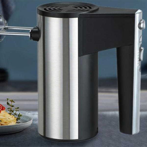 Elektrisk handmixer i rostfritt stål, 5 hastigheter, multifunktionell handhållen matvisp för köksbakning, tårta, EU-kontakt, 220 V, svart