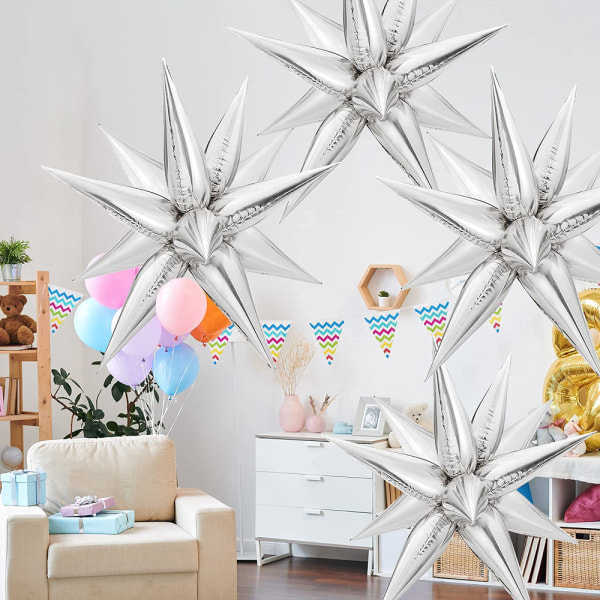 Star Folieballonger Metallic - 10x31cm, 50 st ，Spike Balloons