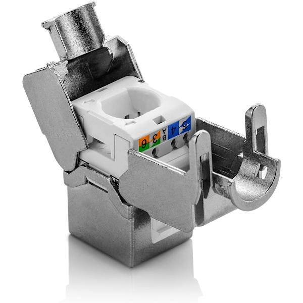 2X Modul Keystone Cat 6a Jack - Skärmad STP RJ45-kontakt Installation Snap-in Montering Okablat Cat 500Mhz 10GBit/s