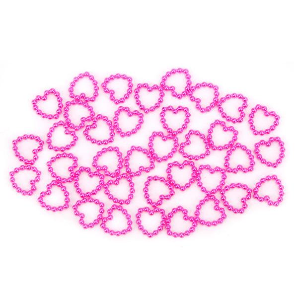 1000 st pärlformade hjärtan, söt design, ljusa färger, smyckestillbehör för armband, örhängen, halsband, rosröd