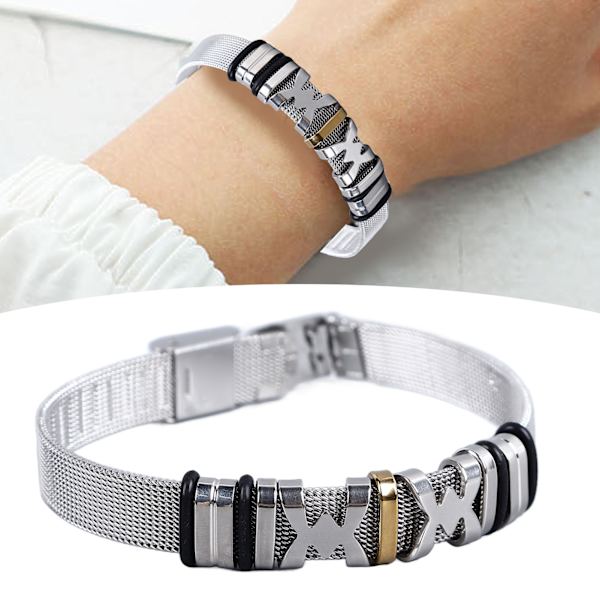 Rostfritt stål mesh armband armband män fashionabla utsökta armband smycken tillbehör för dejting fest