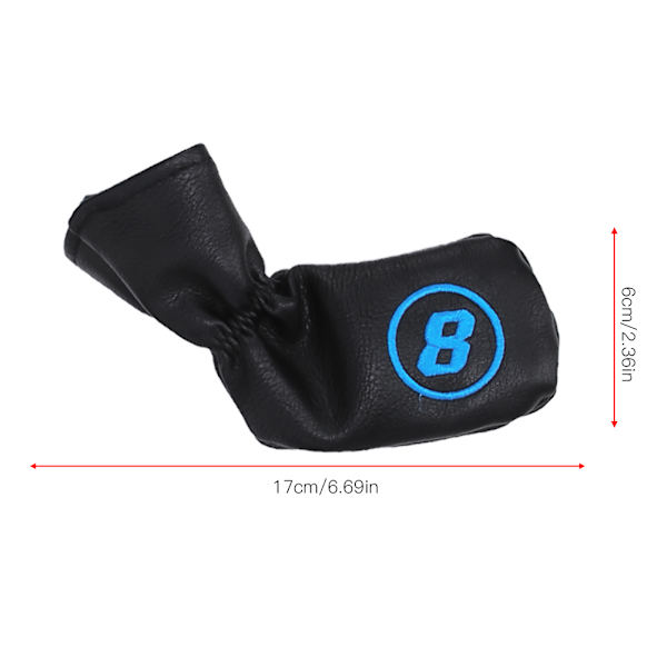 9PCS PU Läder Vattentät Tjock Plysch Golf Putter Huvudskydd Järnklubba Huvudskydd TillbehörSvart