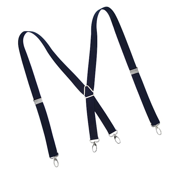 Herr Suspender Justerbar Stretchig 2.5x110cm/1.0x43.3in Bekväm Passform 4 Metallspännen Byxor Suspender för Vuxna Marinblå