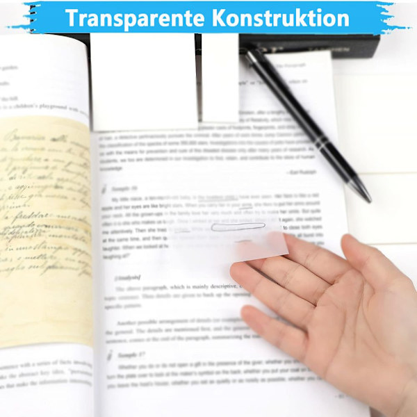 400 ark transparenta självhäftande lappar, för skolmaterial, hem, fyra storlekar