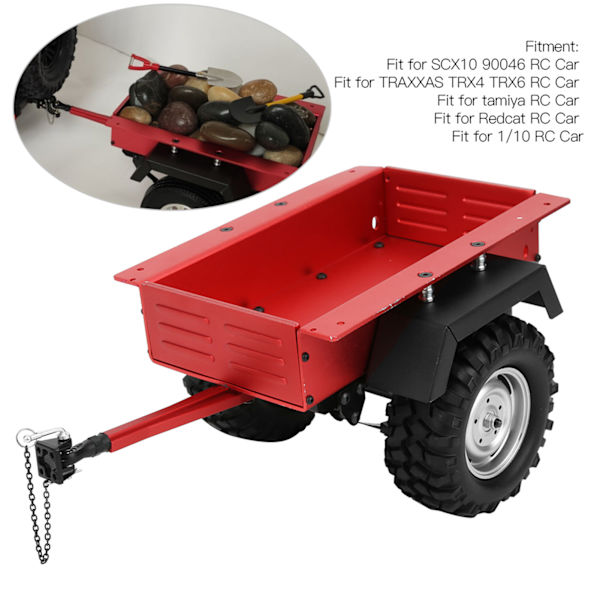 Aluminiumlegering Trailer Bil Hög Simulering RC Bilfordon Modell Barnleksak Röd