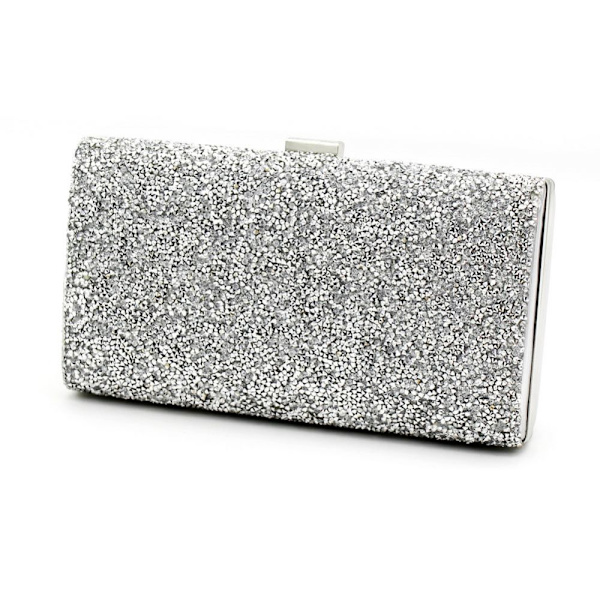 Kedja Väska, Koppling Kvinnor, Glitter Festväska, Elegant Kuvert Väska Kedja Väska Crossbody Väskor för Bröllop Fest Fritid Datum (Silver)