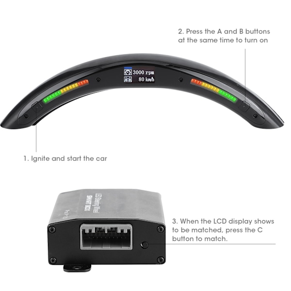 4:e generation LED-prestanda ratt med digital display för växlingsindikatorer, OBD2-modulkit