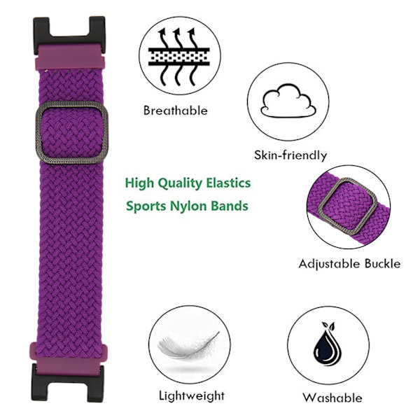 Smartwatch Justerbar Nylon Flätad Band Sport Andas Rem Armband Rem för Amazfit T Rex Dragon Fruit Färg