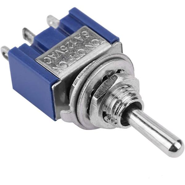 10 st Mini vippströmbrytare PÅ-AV-PÅ SPDT MTS-103 3-läges 3-stifts 6mm 6A 125VAC