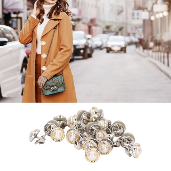 150 st Brooch-knapp DIY Handcraft Osynlighet Anti Exponering Avtagbar Knappnålar Tryckknappar med Förvaringslåda för Läder Guld Kant Inlindad