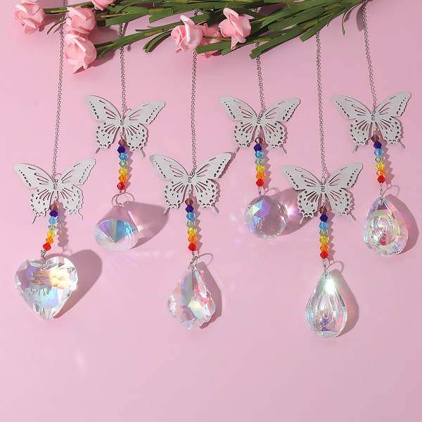 Butterfly Crystal Suncatcher Hängande Crystal Rainbow Maker För