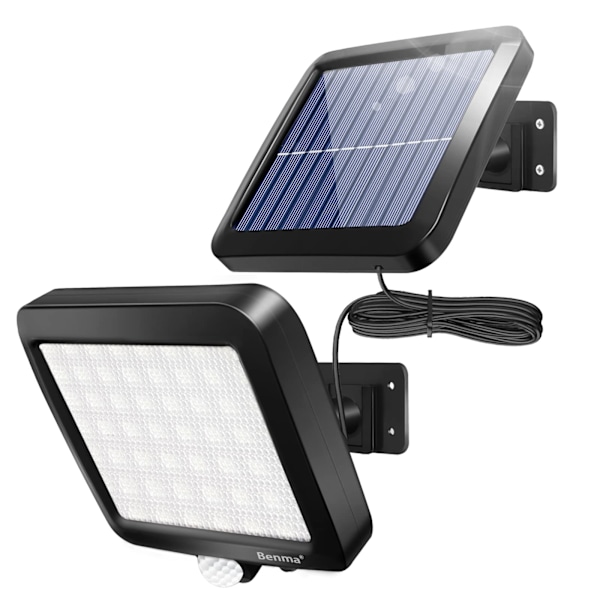 Solcellsvägglampor Utomhus, Smart PIR Rörelsesensor, Ultraljusa Strålkastare, Separat Design Med COB Ljuskälla, Längre Bestrålningsavstånd &