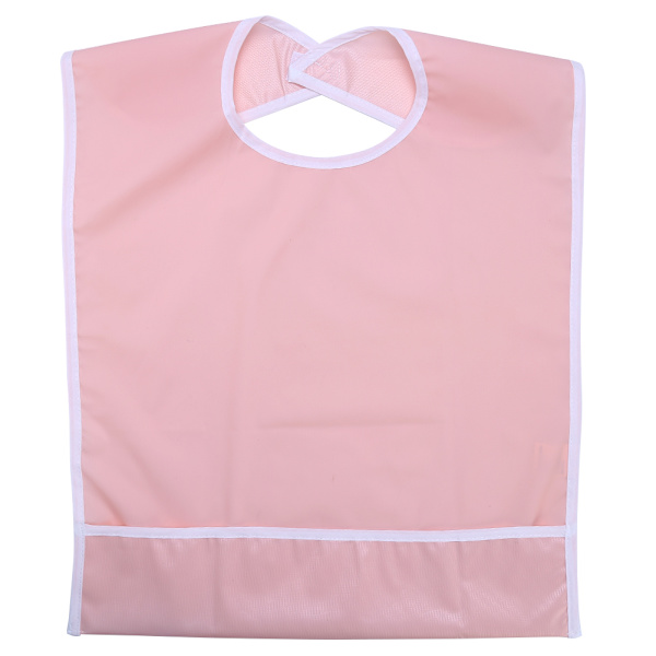 Vattentät vuxenmatningshaklapp Kläder Klädskydd Matningshjälpmedel (Orange Rosa)